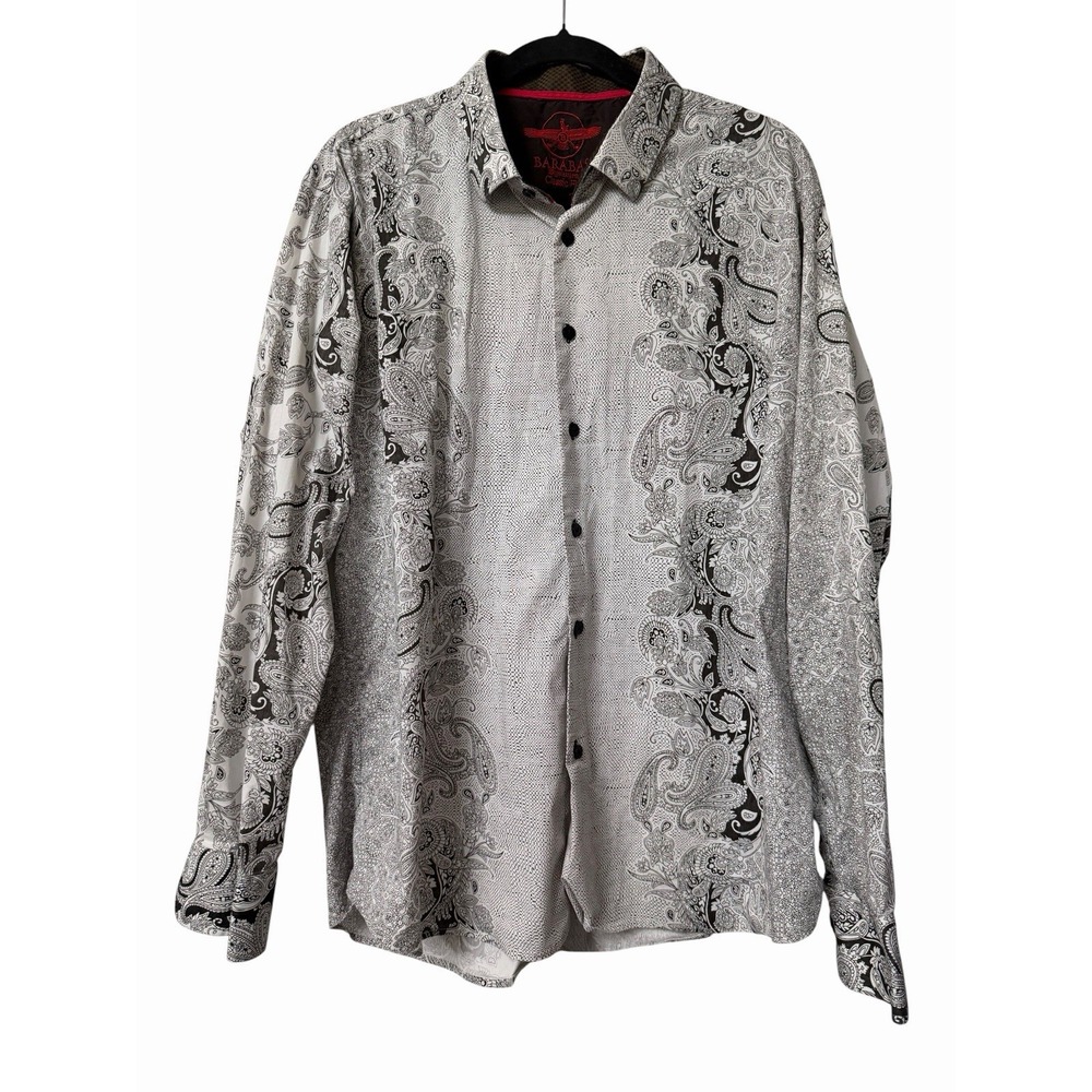 Barabas Classic Fit Men's Paisley Button Up Shirt 100% Cotton Large